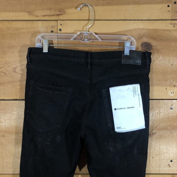 NEW Purple Brand Jeans P001 Jeans Mens Size 36x34 Slim Skinny Button Fly Black - Picture 10 of 14